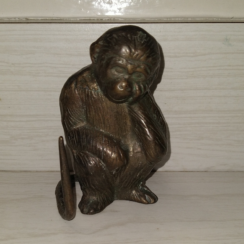 Vintage Brass Monkey Paperweight